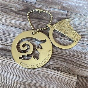 Versace Collection Gold Key & Card Holder with Intricate Design